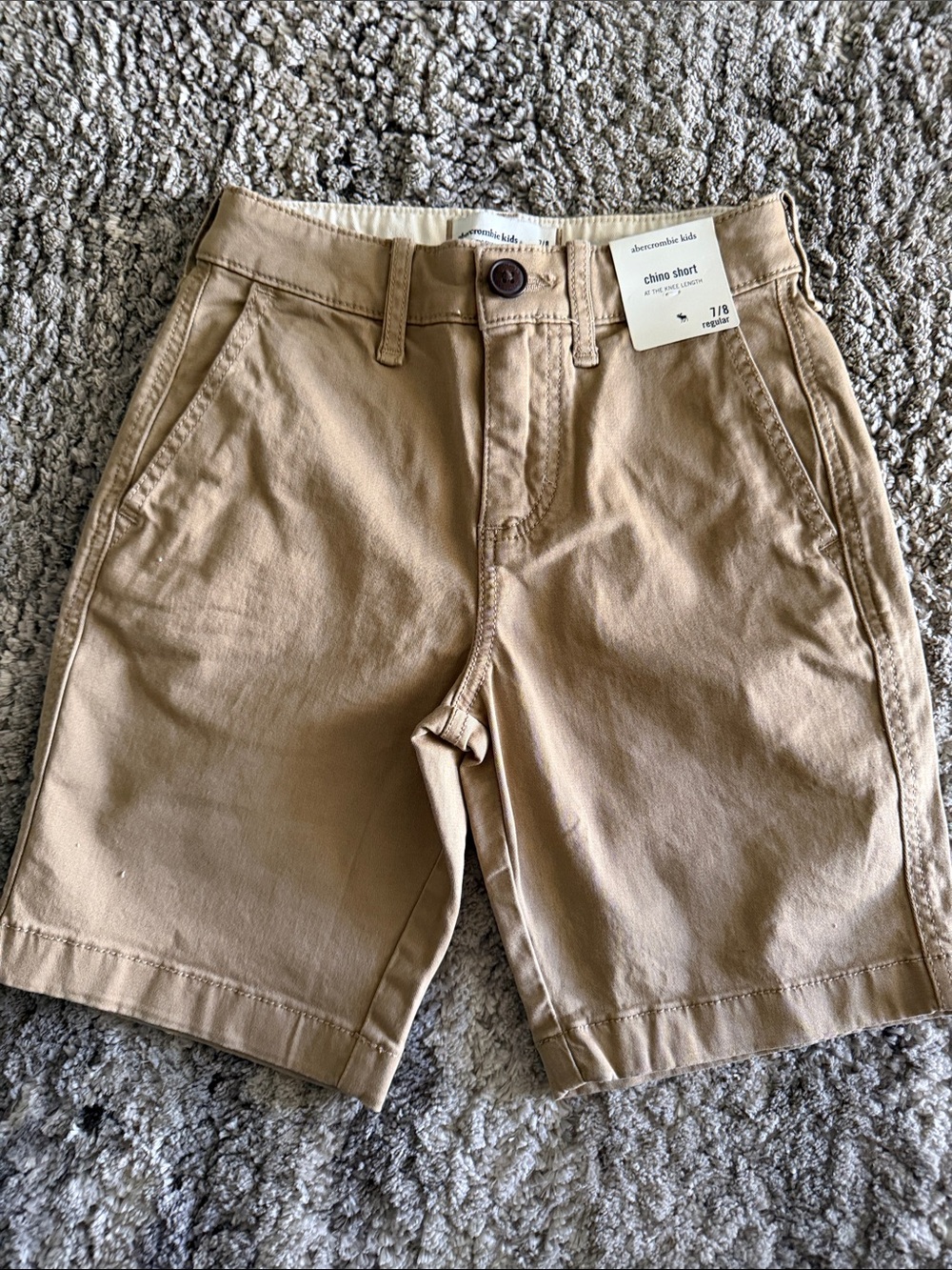 abercrombie kids khaki flat front chino shorts